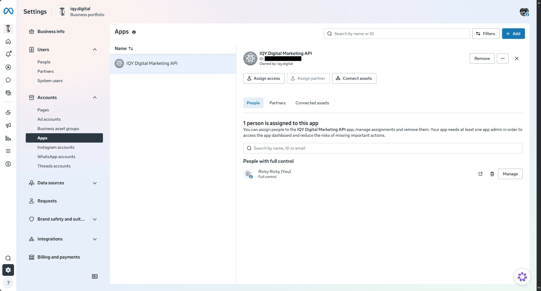 Meta Business Suite Apps Account